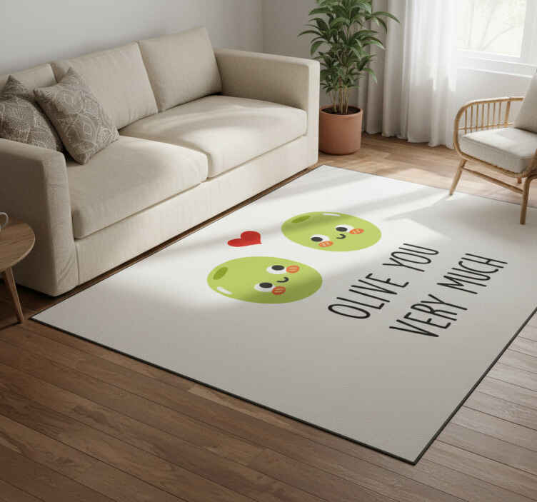Tapis vinyle citation olives amusantes - TenStickers