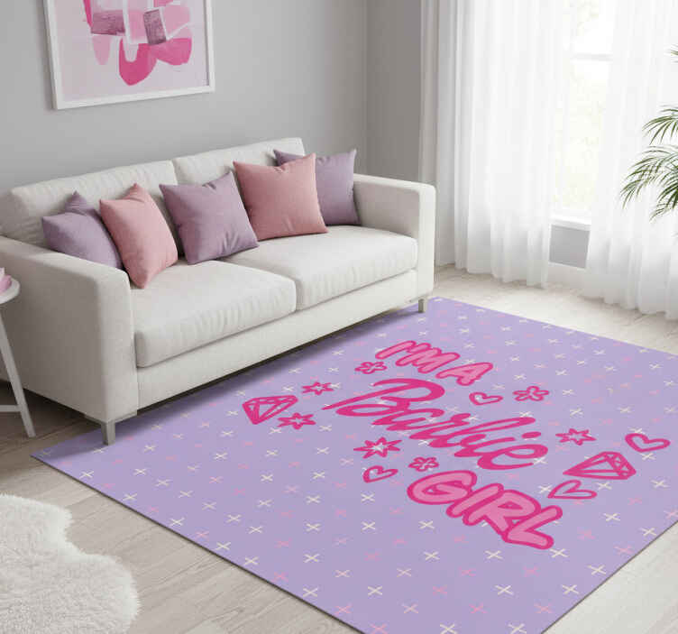 Tapis vinyle citation je suis une fille barbie - TenStickers