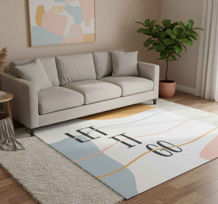 Tapis vinyle citation design phrase pastel laissez aller - TenStickers