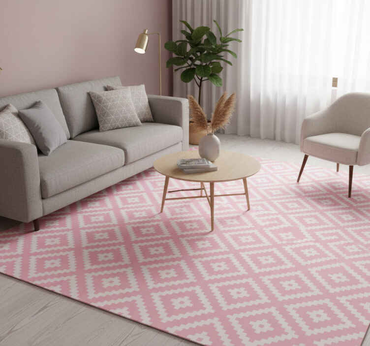Vinyl teppich textur mit pinken quadratischen mustern - TenStickers