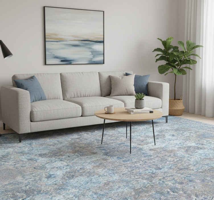 Vinyl teppich textur in hellblau und beige marmor - TenStickers