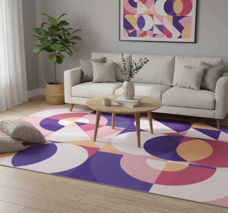 Alfombra vinílica geométrica arte de figuras abstractas - TenVinilo