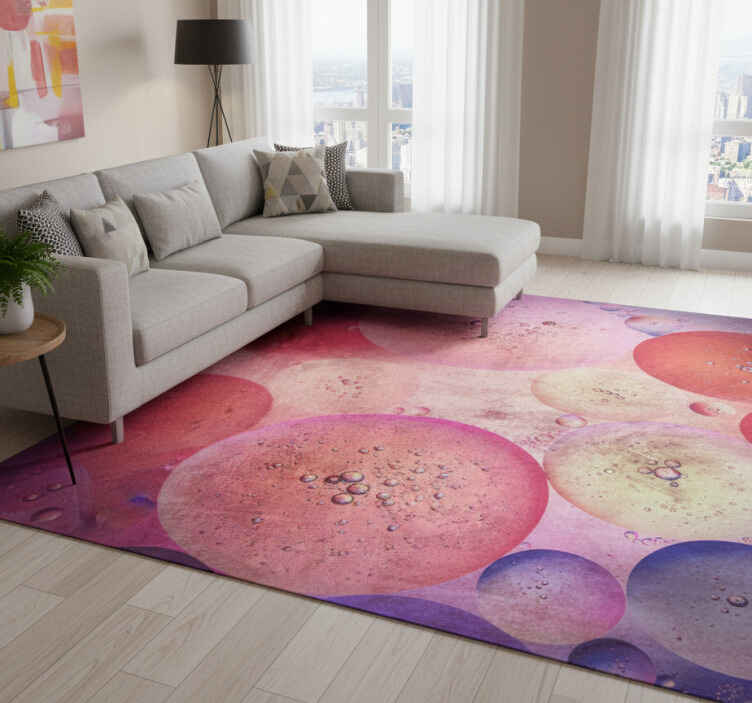 Geometrik pvc halı modern dairesel figürler - TenStickers