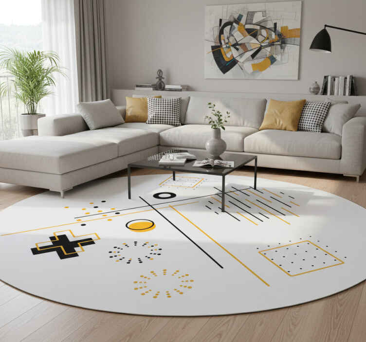 Alfombra vinílica geométrica círculos concéntricos - TenVinilo