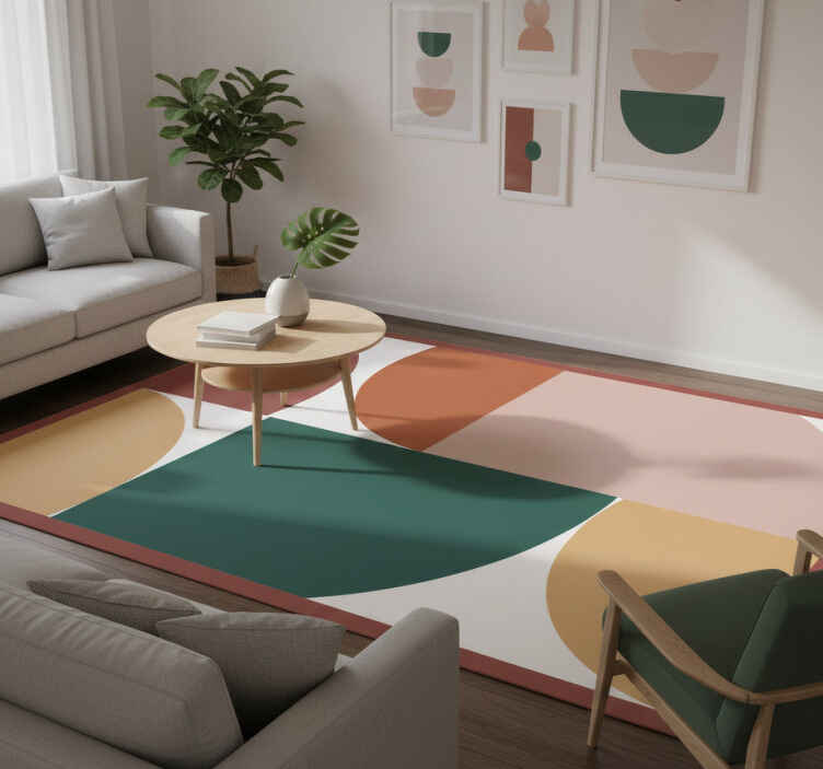 Geometrik pvc halı soyut desenli geometrik sanat - TenStickers