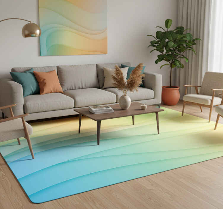 Alfombra vinílica geométrica formas abstractas modernas - TenVinilo