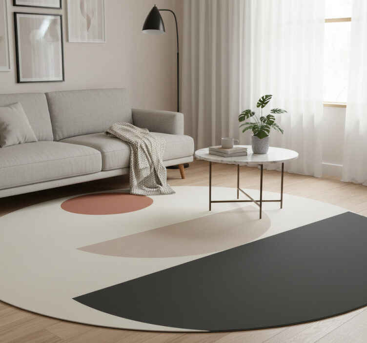 Geometriske vinyl tæppe med fontæne abstrakt kunst - TenStickers