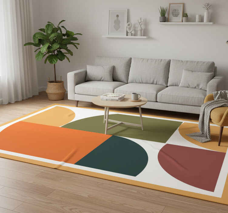 Geometriske vinyl tæppe med abstrakt geometrisk kunst - TenStickers