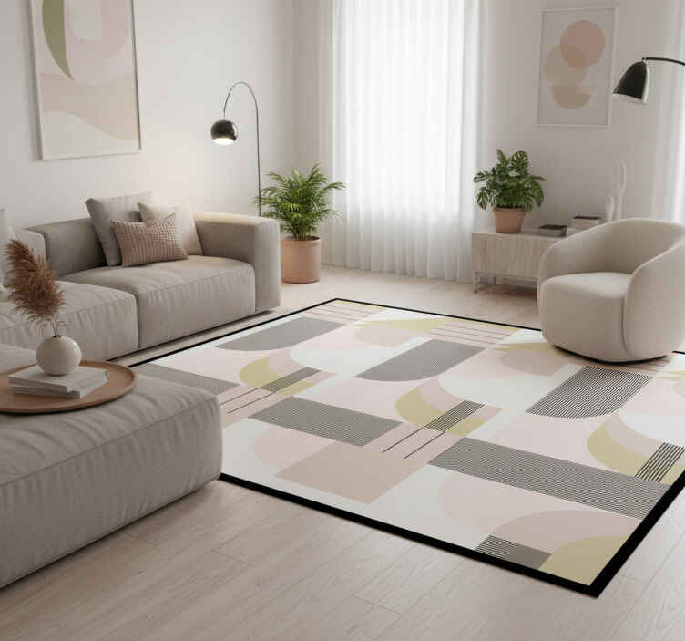 Vinyl teppich geometrisch in pastellfarben urban - TenStickers