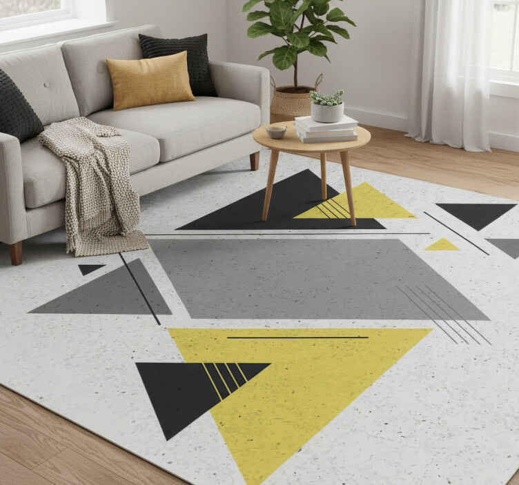 Geometriske vinyl tæppe med nordiske trekanter - TenStickers