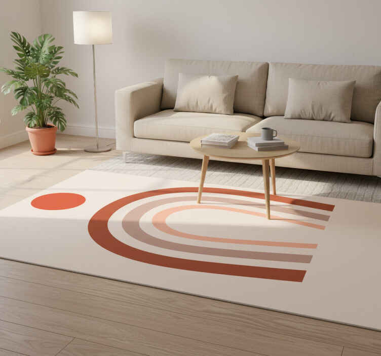 Alfombra vinílica geométrica arte mural arcoíris - TenVinilo