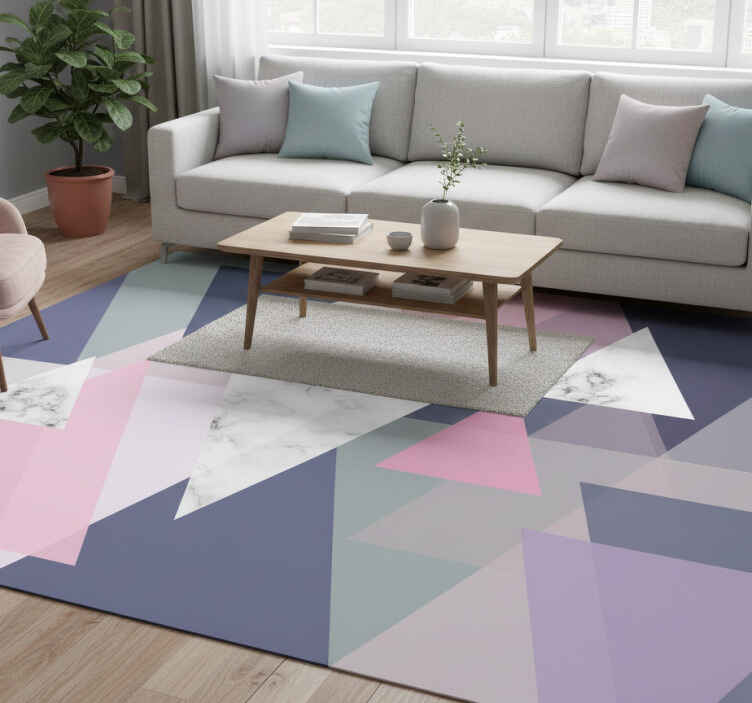 Vinyl teppich geometrisch 3d wandkunst dreiecke - TenStickers