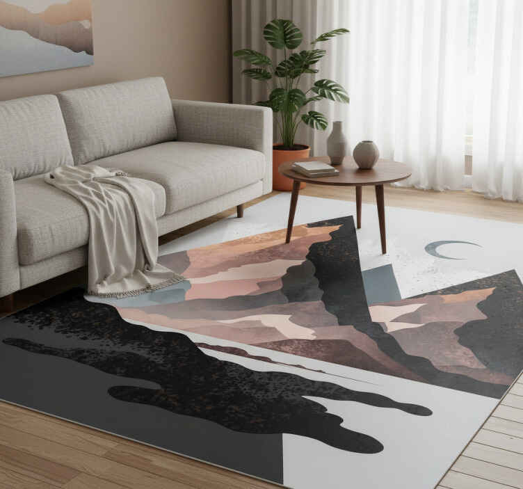 Vinyl teppich geometrisch nordische geometrische berge - TenStickers