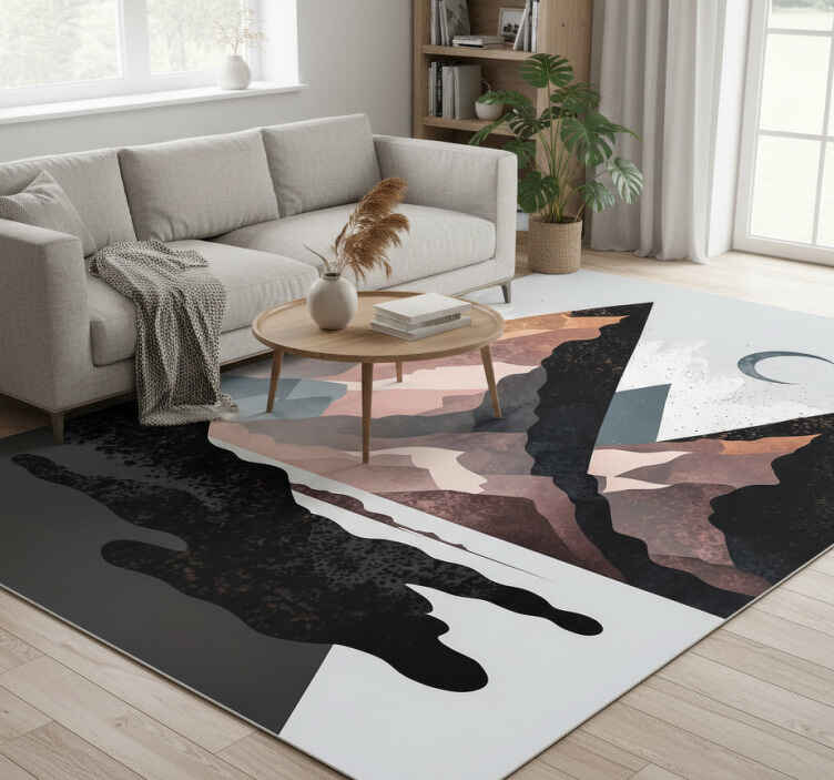 Tapis vinyle géométrique montagnes nordiques - TenStickers