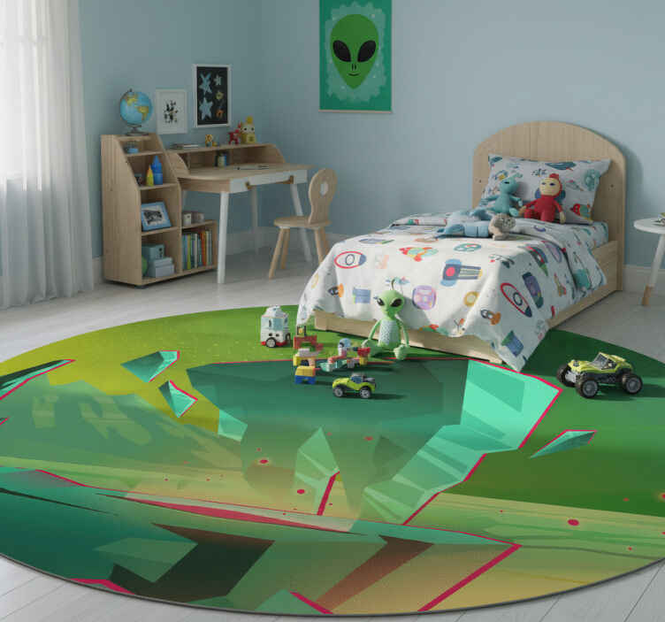 Alfombra vinílica infantil planeta alienígena - TenVinilo