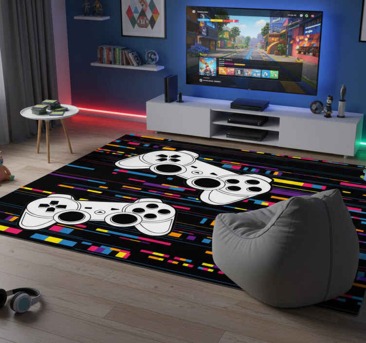 Game vinyl rug multicolor remote controller - TenStickers