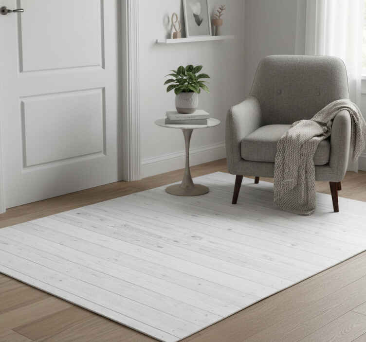 Entrance hall vinyl rug vintage white wood design - TenStickers