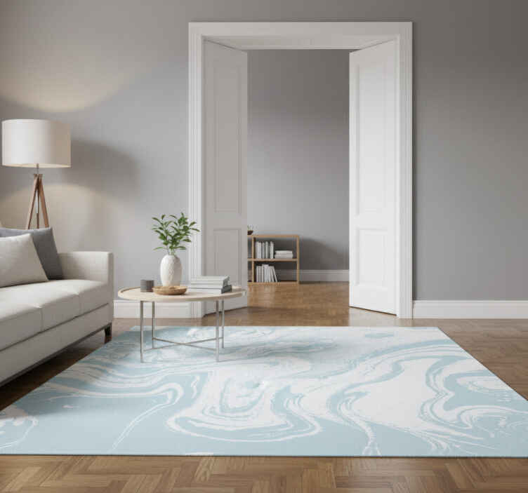 Entrance hall vinyl rug light blue marble design - TenStickers