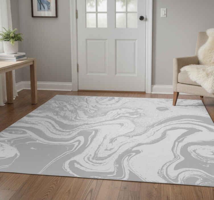 Entrance hall vinyl rug light grey marble design - TenStickers