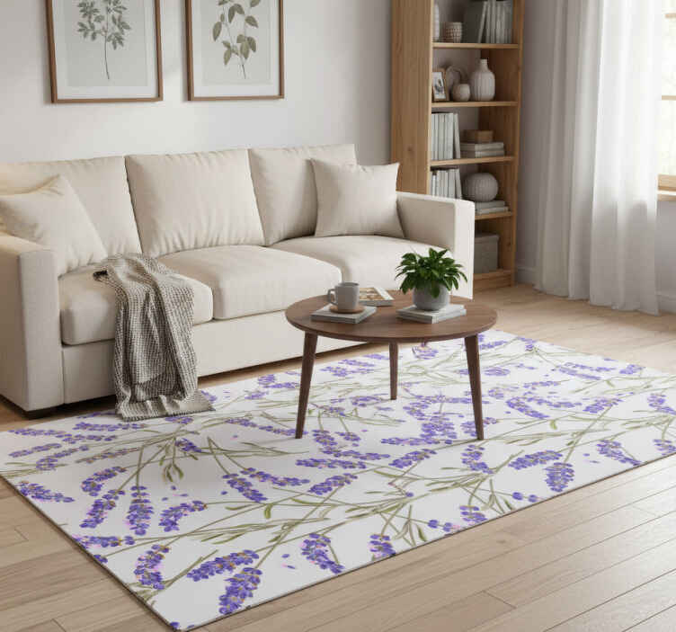Vinyl teppich wohnzimmer im provenzalischen lavendel-muster - TenStickers