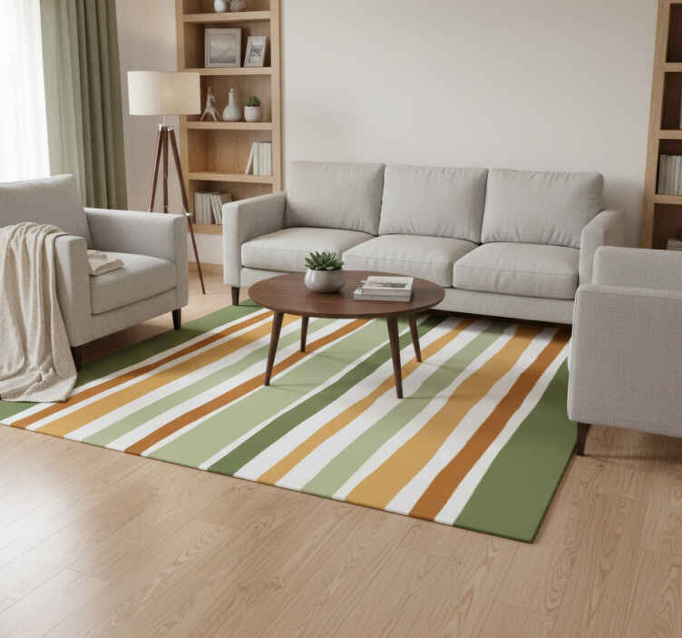 Vinyl teppich wohnzimmer dünn grün und gelb - TenStickers