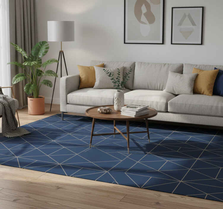 Vinyl teppich wohnzimmer geometrisches dreieck prisma - TenStickers