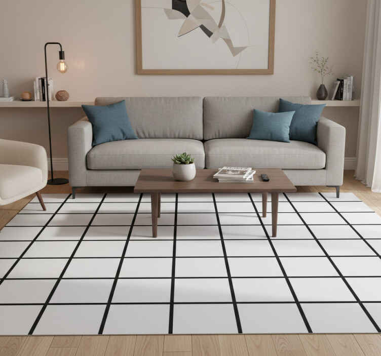 Vinyl teppich wohnzimmer unregelmäßiges schachbrett - TenStickers