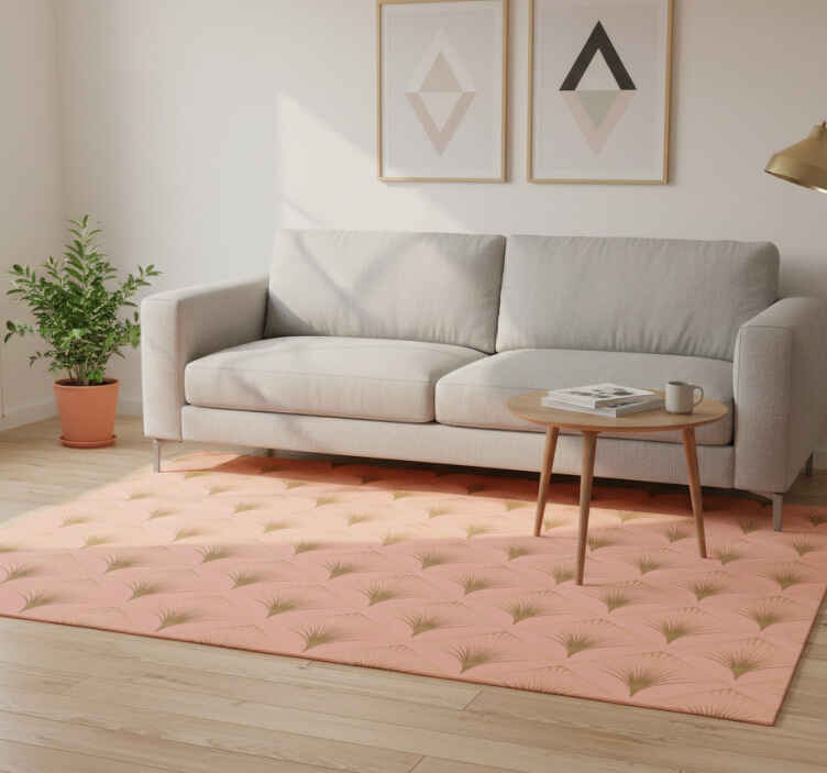 Vinyl teppich wohnzimmer mit goldenem pfeilmuster - TenStickers