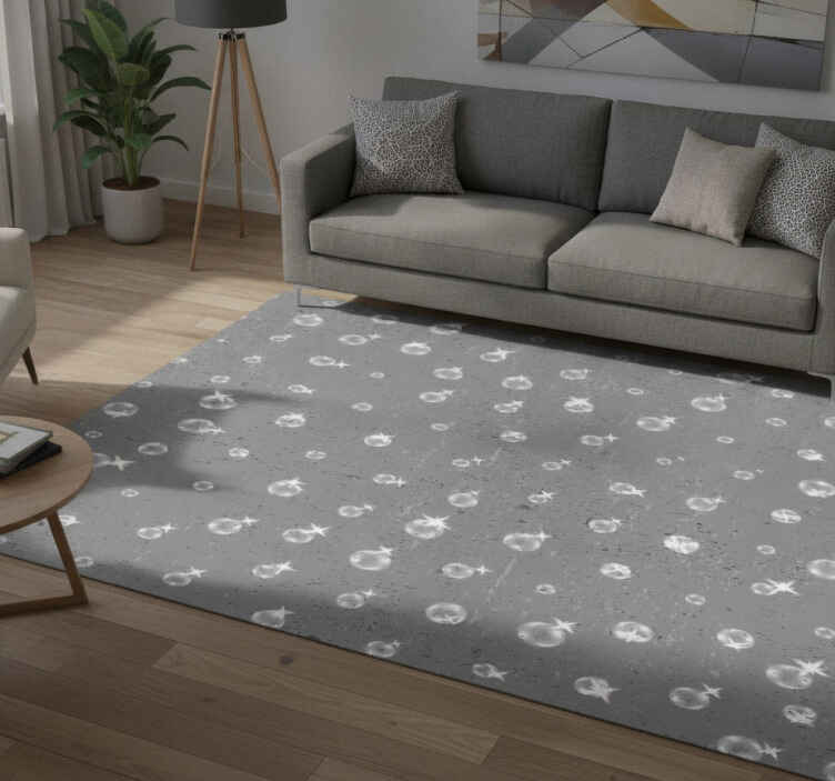 Grey vinyl carpet with geometric sparkle design - TenStickers