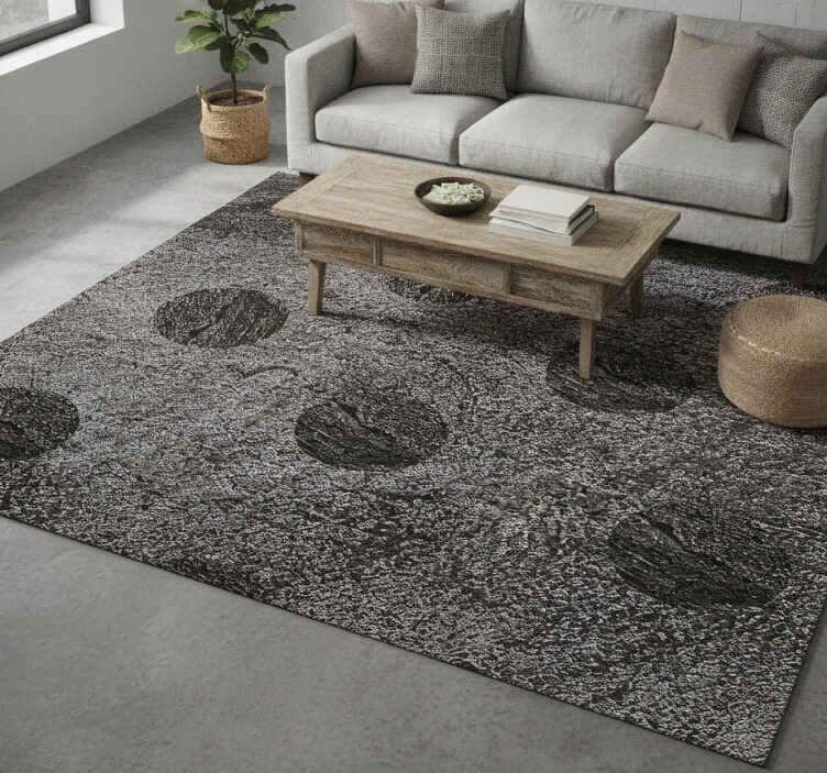 Grey vinyl carpet with abstract round patterns - TenStickers