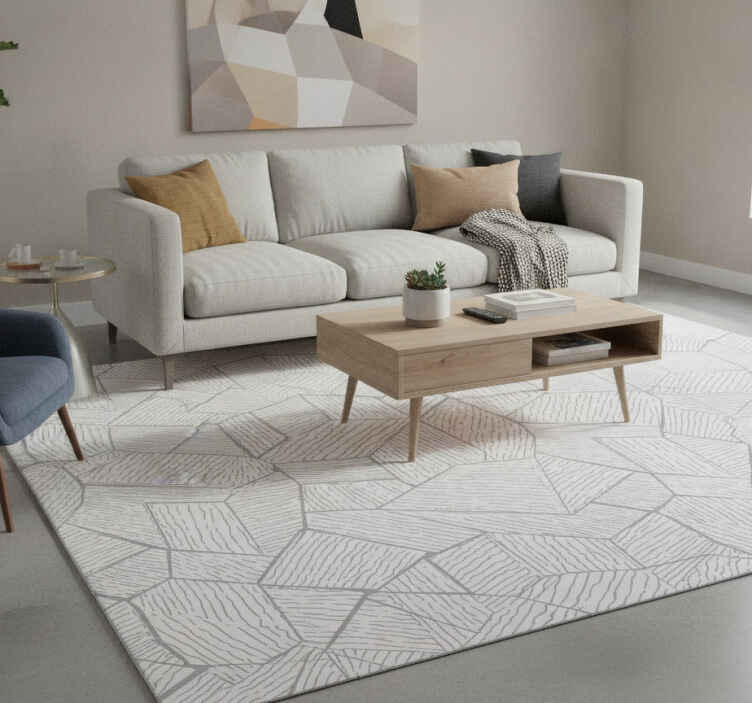 Grey vinyl rug with african fabric design - TenStickers