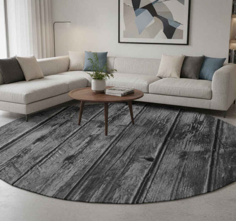 Grey vinyl rug with gray wood pattern - TenStickers