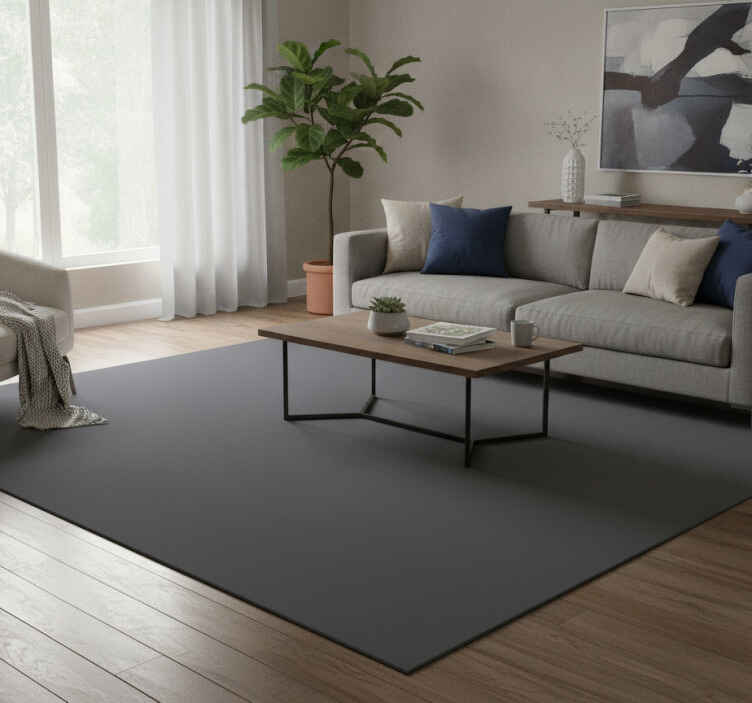 Grey vinyl rug in charcoal grey blackout - TenStickers