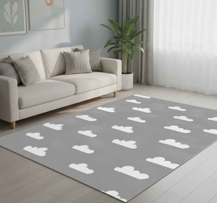 Gray vinyl rug cloudy skies - TenStickers