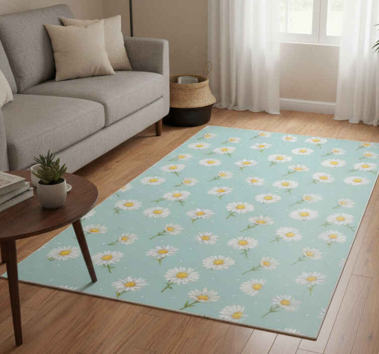 Passatoia corridoio vinile motivo fiori di margherita - TenStickers