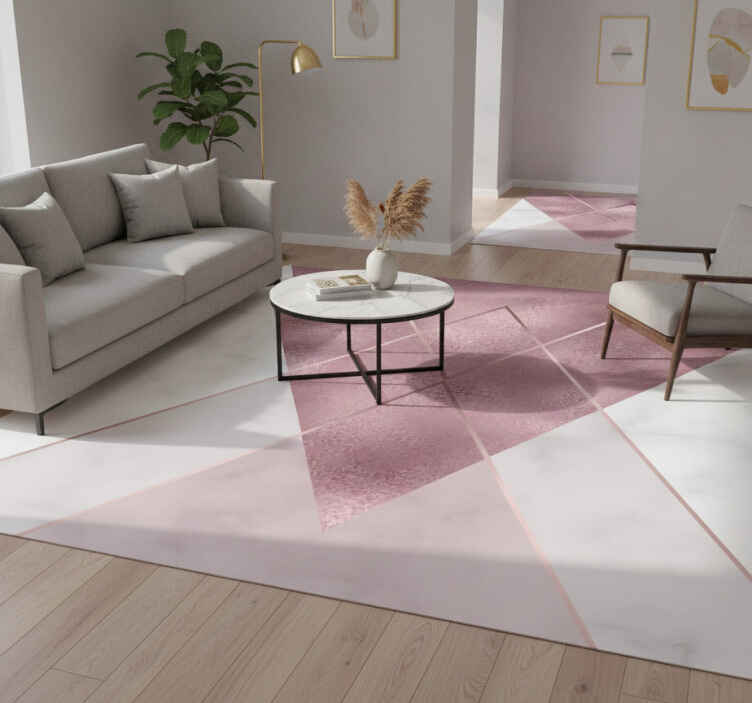 Vinyl teppich flur in pink und grau marmor - TenStickers