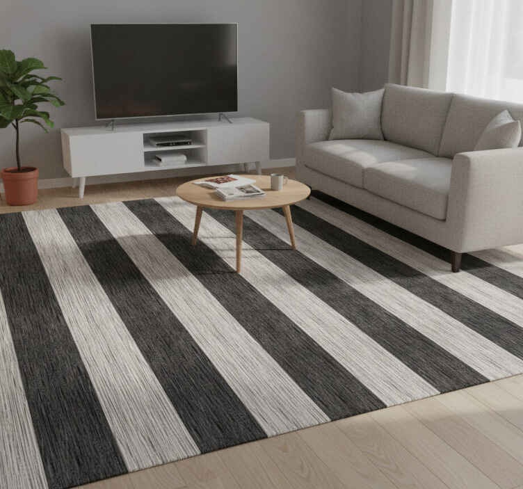 Vinyl teppich flur in schwarz-weiß holzoptik - TenStickers