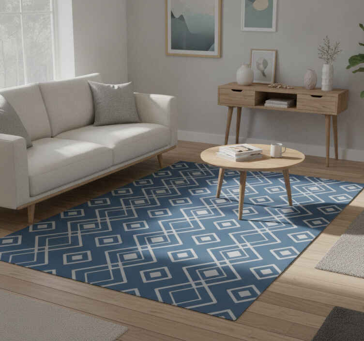 Místnost s vinylovým kobercem geometrie námořní modré - TenStickers