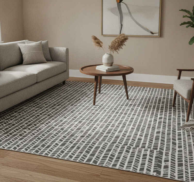 Hall vinyl rug with black and white tribal design - TenStickers