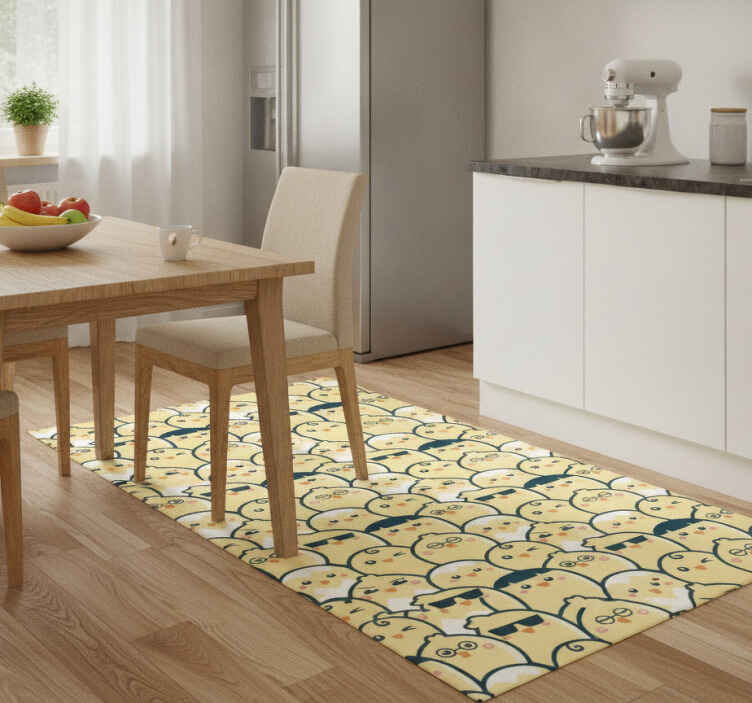 Yellow vinyl rug seamless pattern yellow chicks 6 - TenStickers