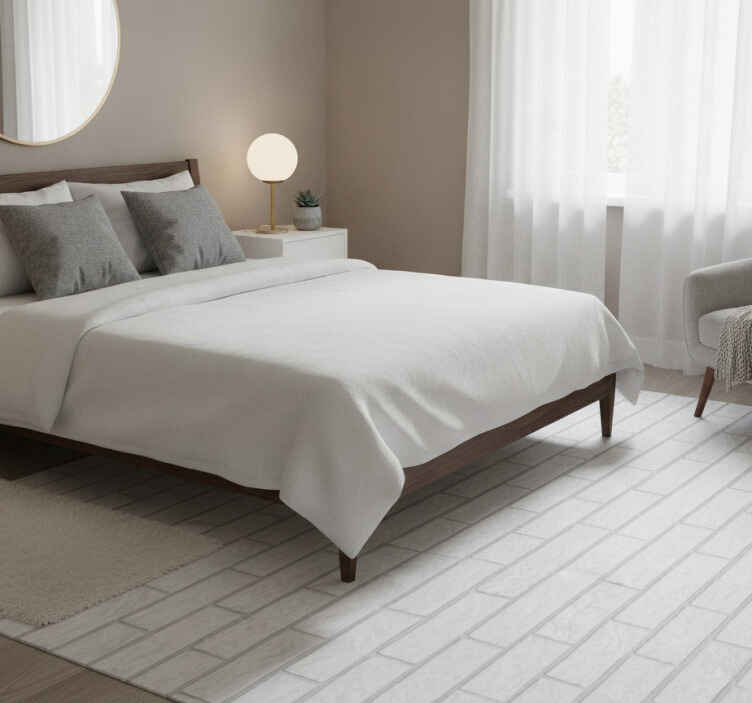 Tapis vinyle blanc avec motif de mur en briques - TenStickers