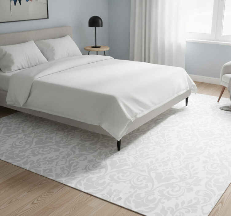 Vinyl teppe hvit grunge damask - Tenstickers