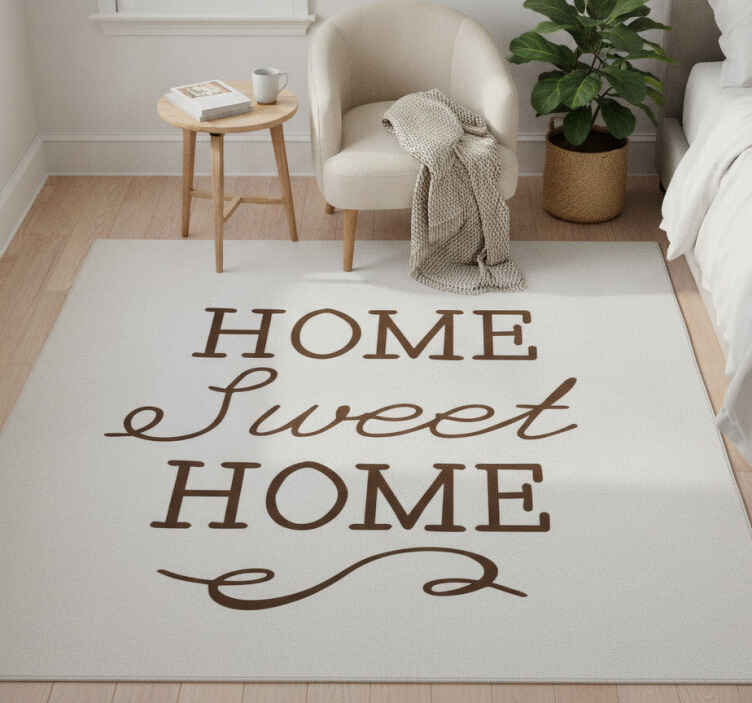 Tapis vinyle blanc citation accueillante et chaleureuse - TenStickers