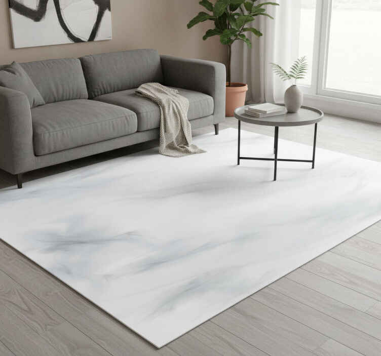 Tapis vinyle blanc marbre noir et blanc - TenStickers