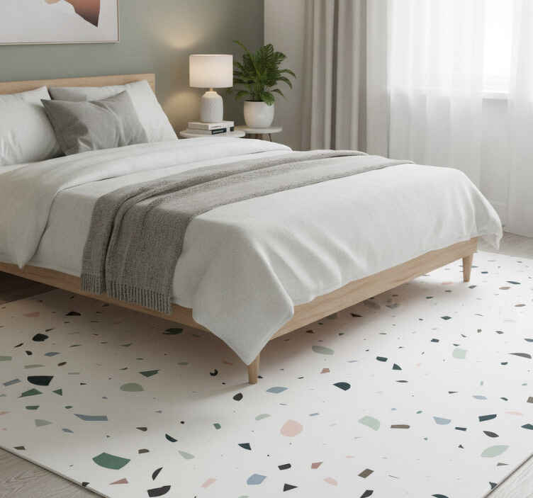 Tapis vinyle blanc terrazo - TenStickers