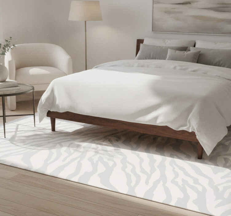 Tapis vinyle blanc motif zèbre gris clair - TenStickers