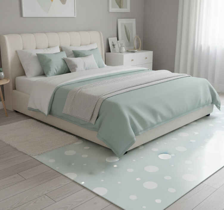 Tapis vinyle blanc - fantaisie menthe - TenStickers