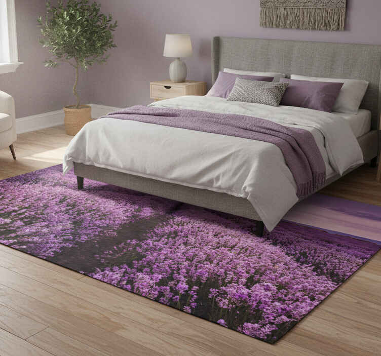 Purple vinyl rug lavender flowers in provence - TenStickers