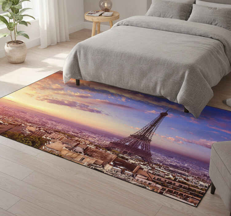 Vinyl teppich lila paris blick - TenStickers