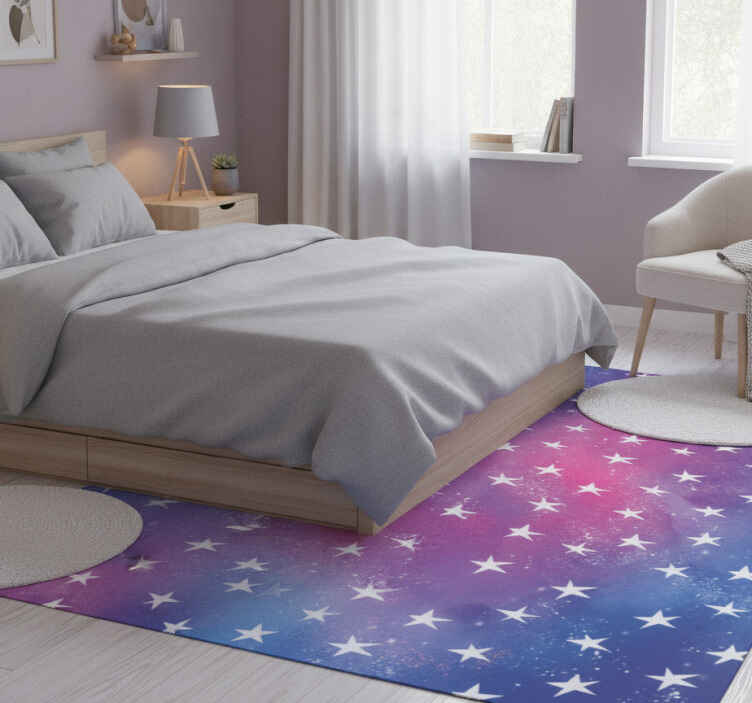 Vinyl teppich lila mit lila kosmosstruktur und sternen - TenStickers
